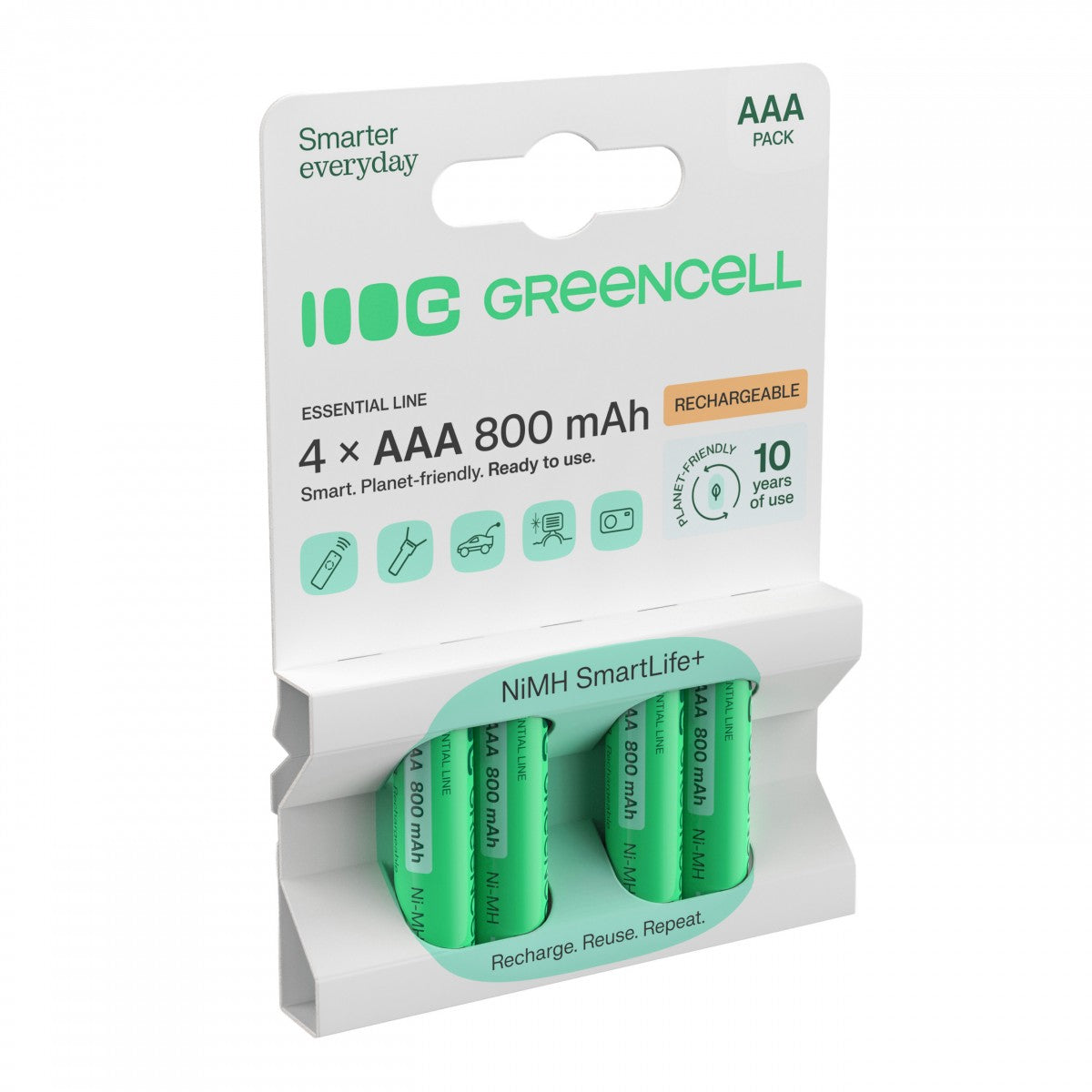 Green Cell GR04 pile domestique Batterie rechargeable AAA Hybrides nickel-métal (NiMH)