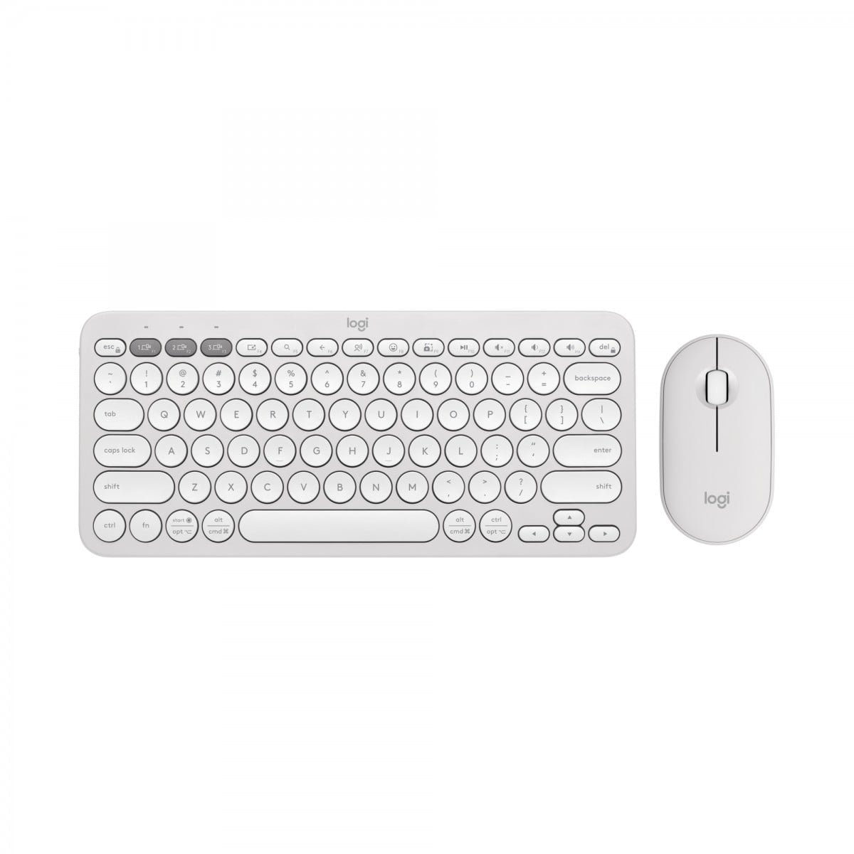 LOGITECH Pebble 2 Combo - TONAL WHITE - (FRA) - 2.4GHZ/BT - N/A - CENTRAL-419 - UNIVERSAL
