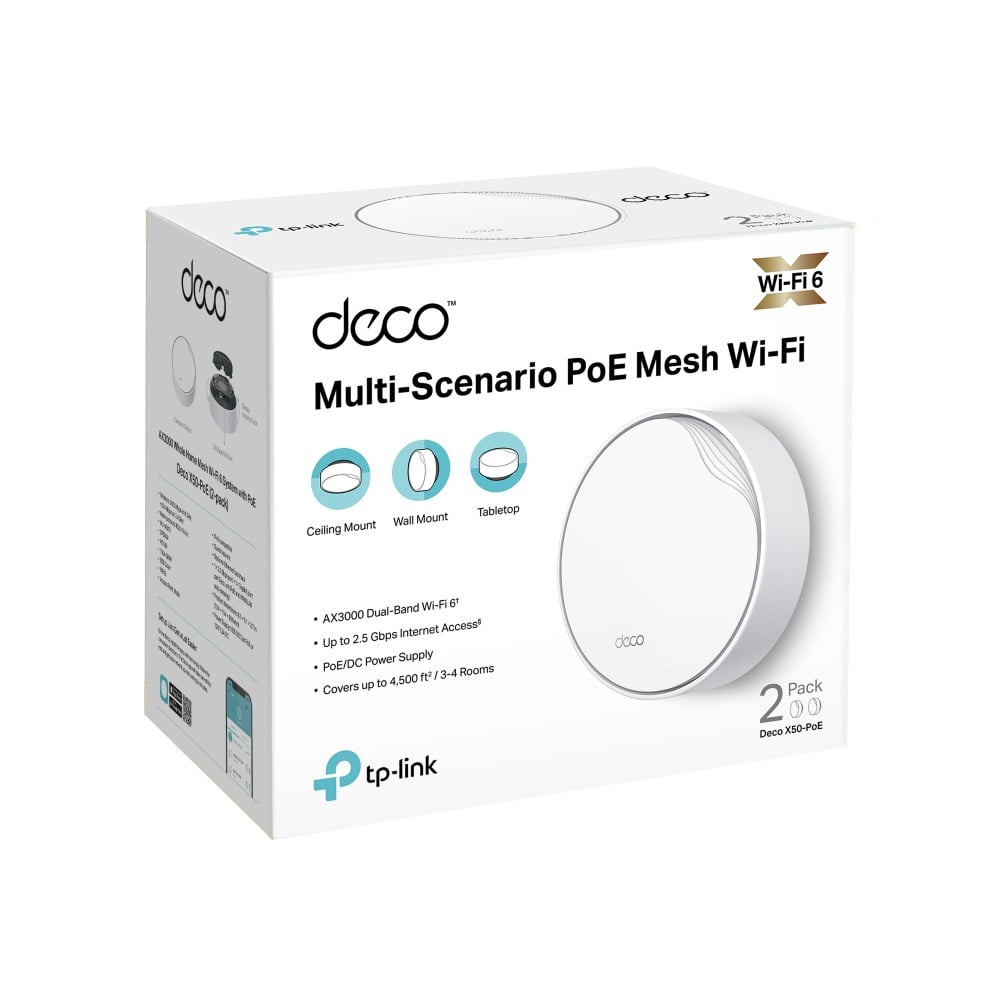 TP-LINK AX3000 Whole Home Mesh Wi-Fi 6 System with PoE