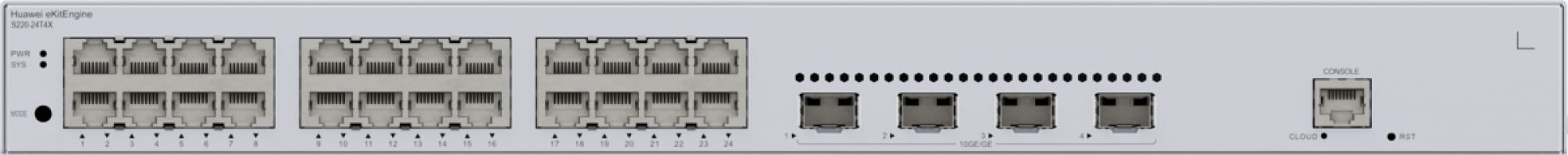 HUAWEI S220-24T4X 24x10/100/1000BASE-T ports 4x10GE SFP+ ports built-in AC power eKit