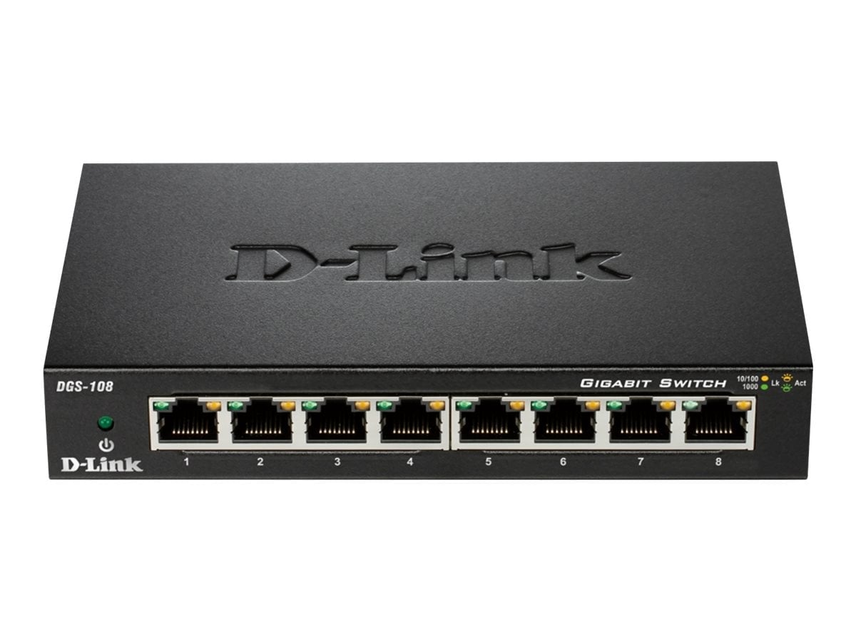 D-LINK 8-port 10/100/1000Mbps Gigabit Ethernet Switch - Metal Housing