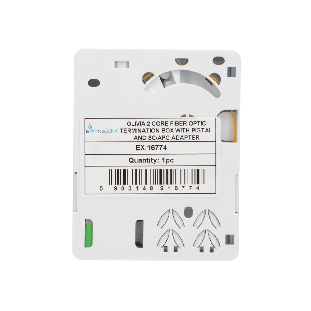 Extralink OLIVIA 2 CORE FIBER OPTIC TERMINATION BOX WITH PIGTAIL AND SC/APC ADAPTER