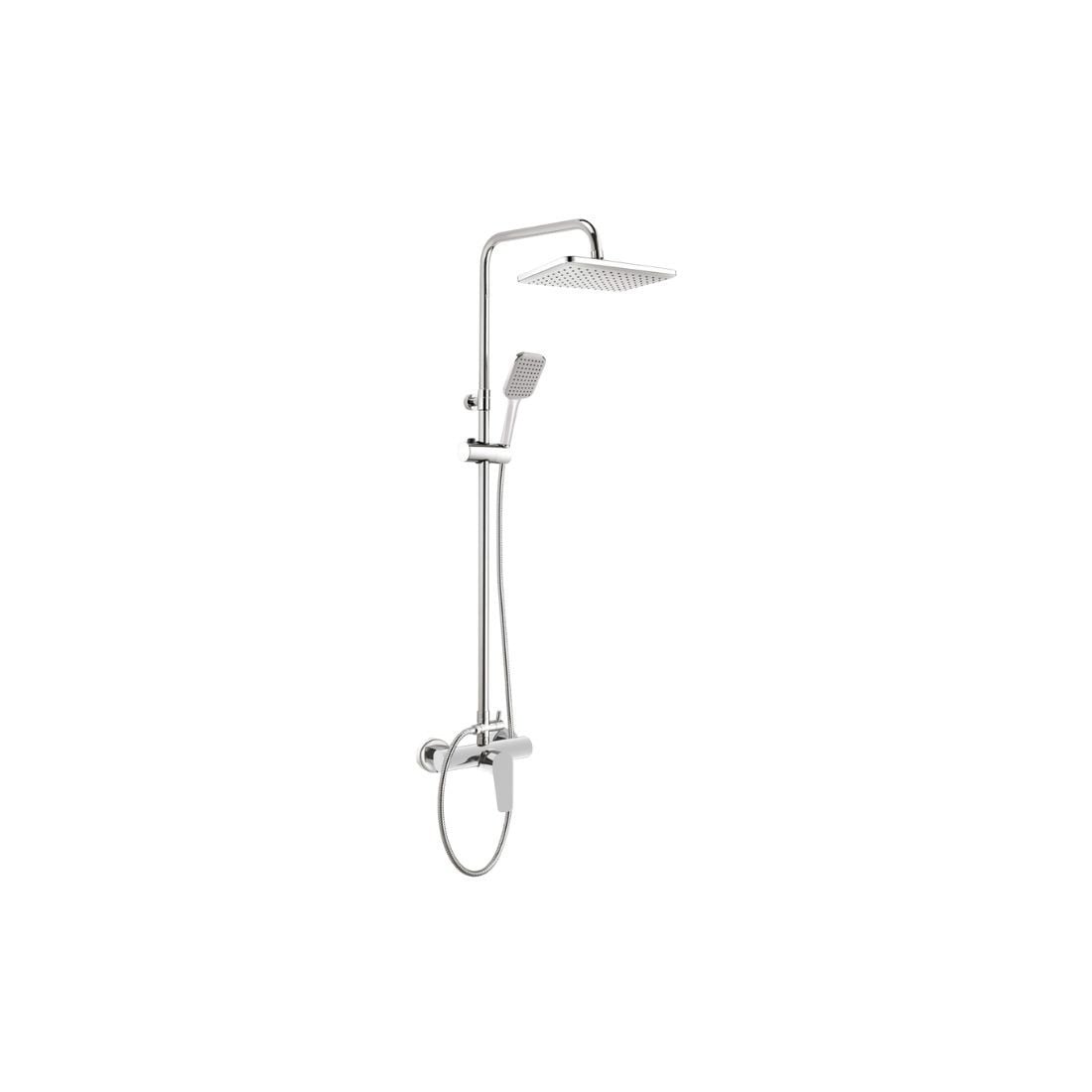 DEANTE NUT 04XM Douchette tubulaire chromée 1-fonction avec robinet mélangeur