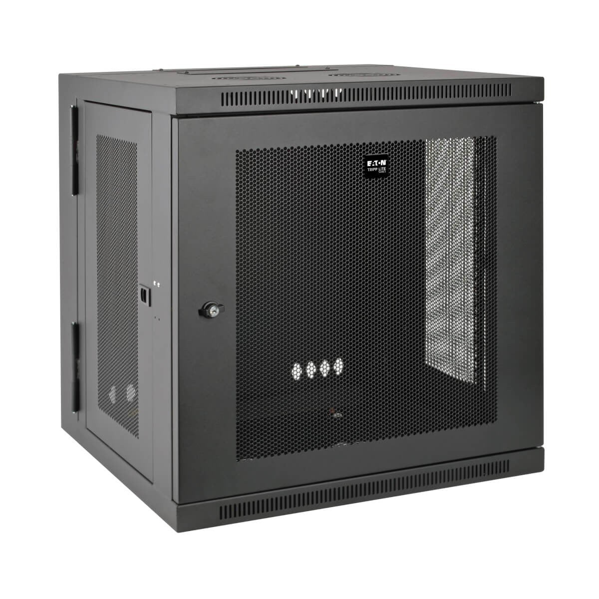 EATON TRIPPLITE 10U Wall Mount Rack Enclosure Server Cabinet Hinged w/ Door & Sides Rack cabinet wall mountable Black 10U 19