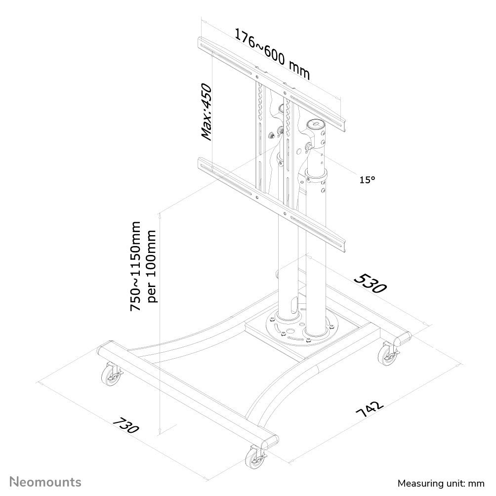 NEOMOUNTS PLASMA-M1200 Chariot pour écran 42-70p