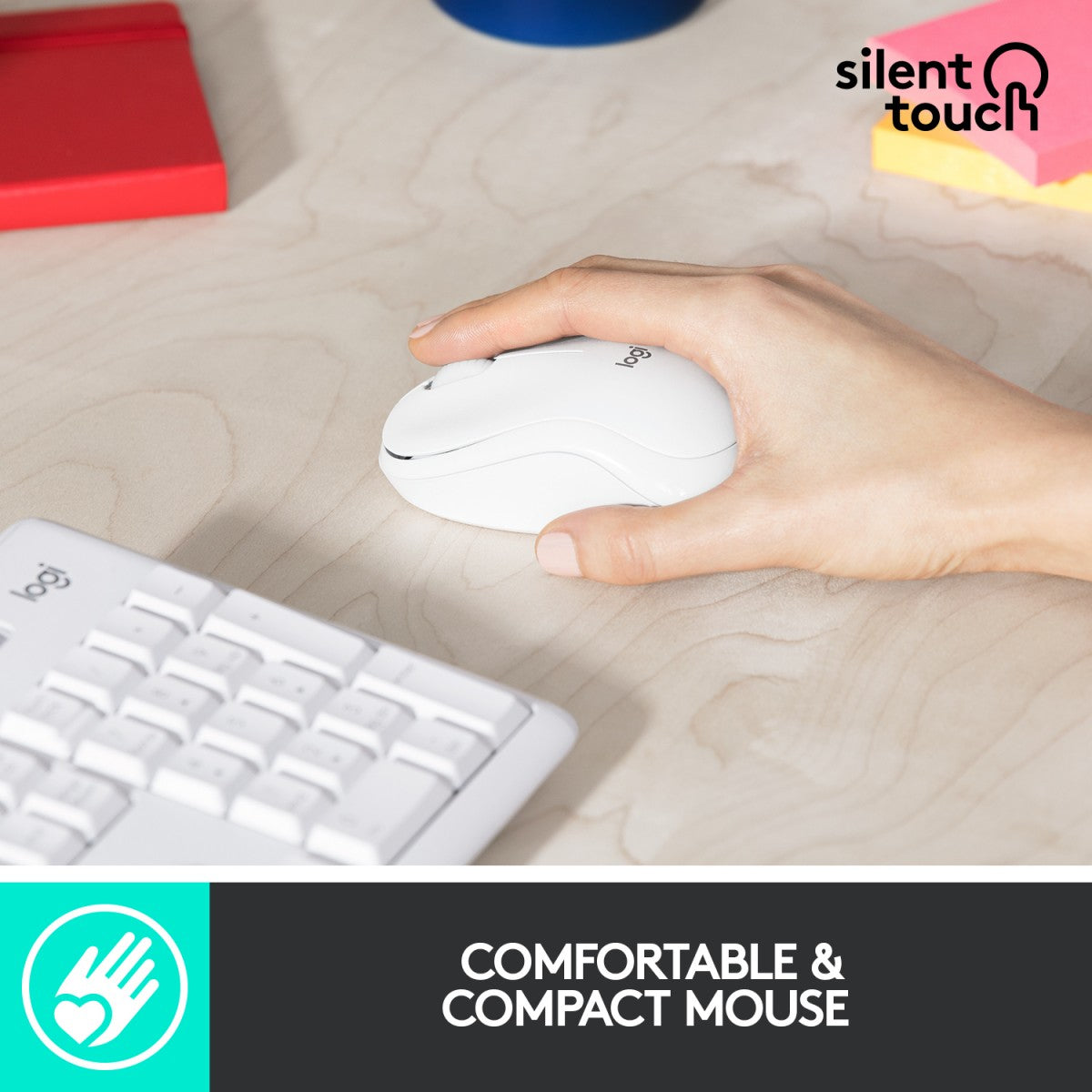 Logitech 920-009824 clavier Souris incluse Bureau RF sans fil QWERTY US International Blanc