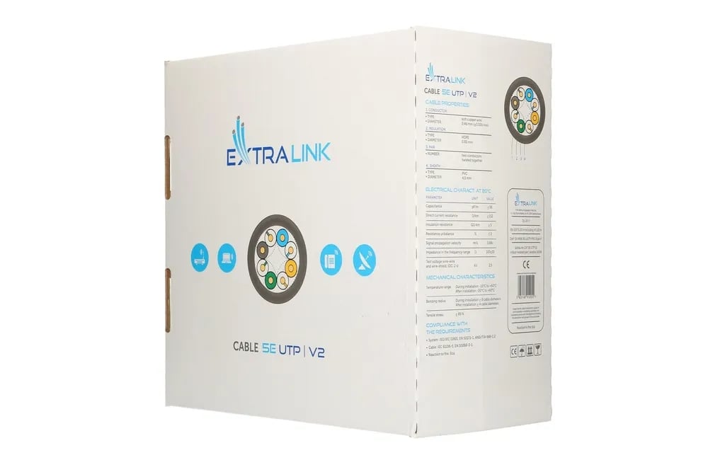 Extralink CAT5E UTP (U/UTP) V2 INDOOR TWISTED PAIR 305M (EX.10055)