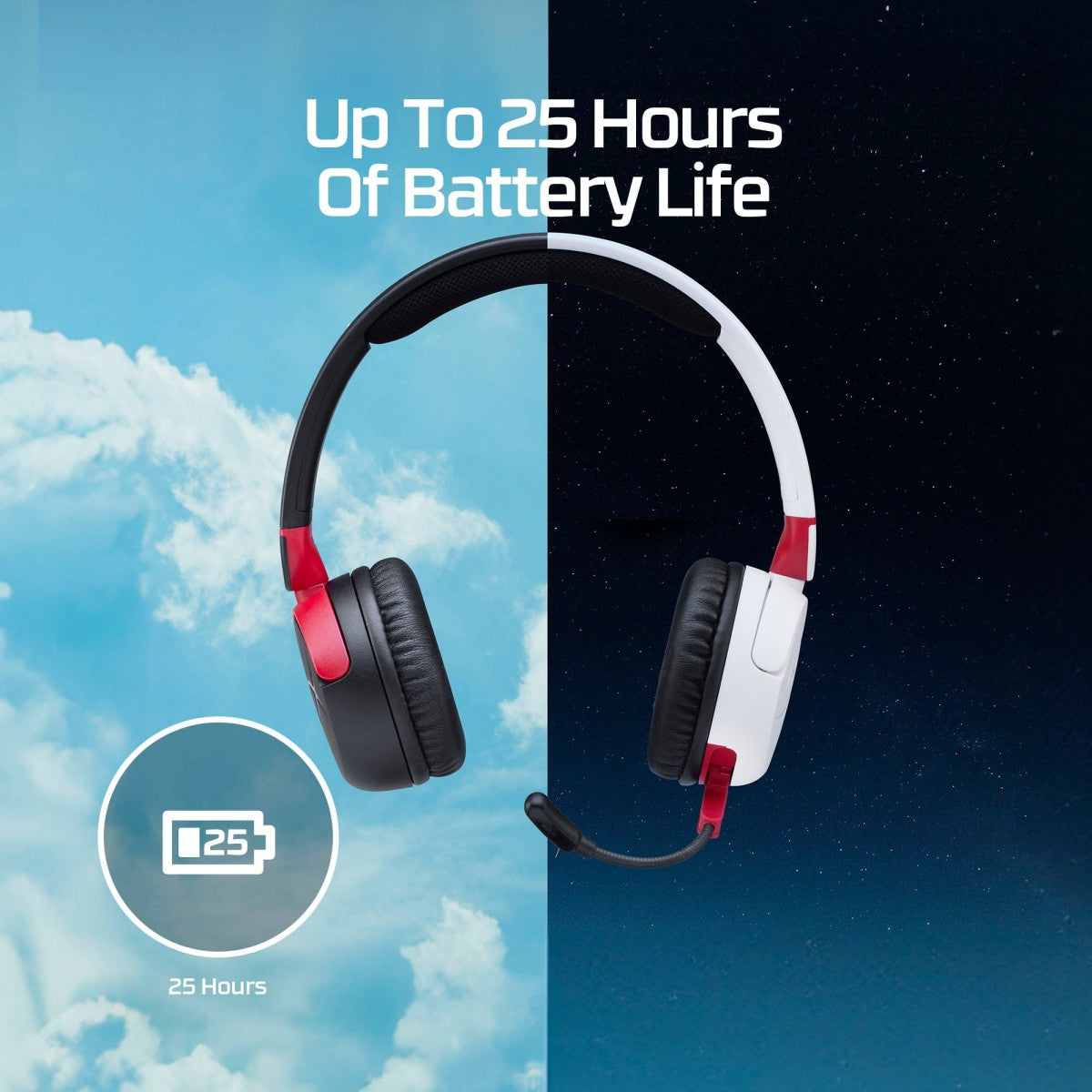 Casque sans fil HyperX Cloud Mini avec microphone, noir-rouge