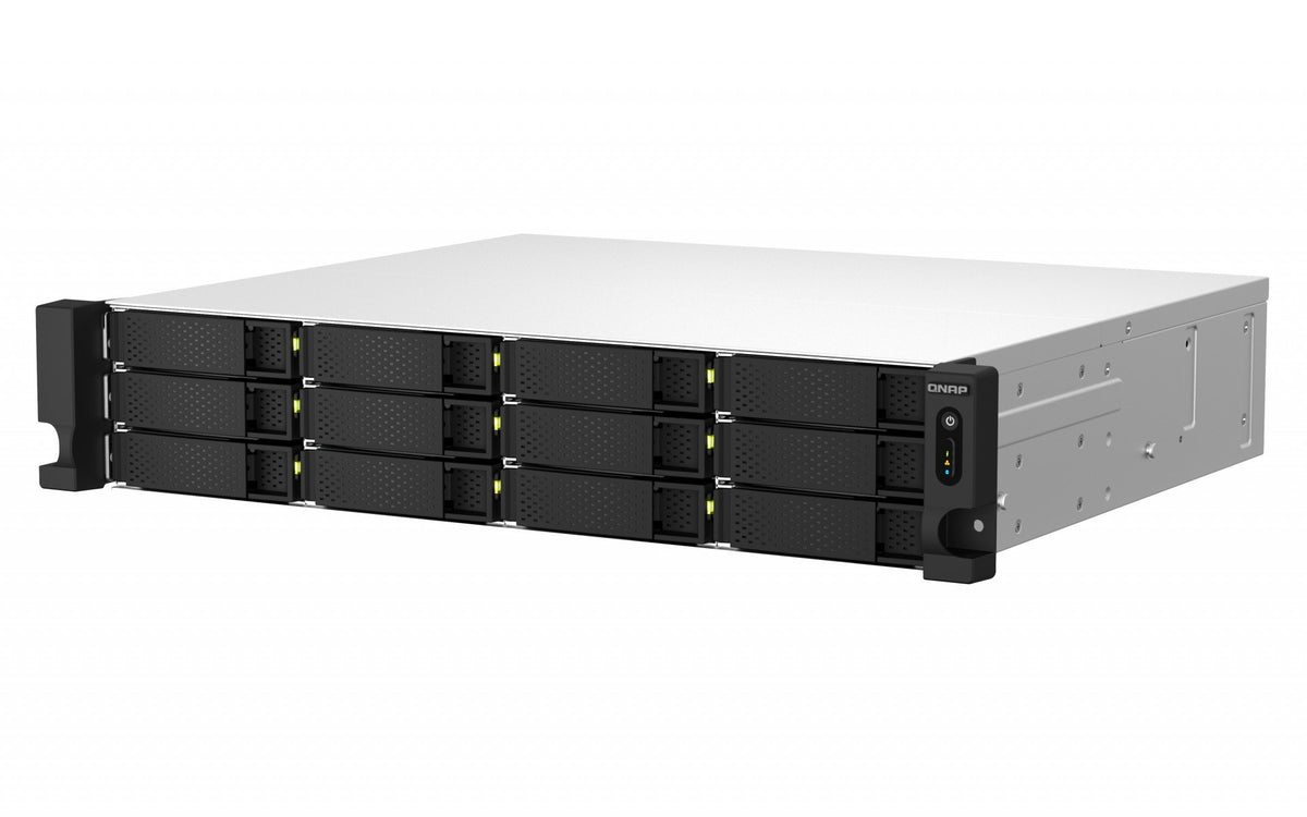 QNAP TS-1264U-RP-8G 2U 12-Bay rackmount NAS Intel Celeron N5095 quad-core 8Go onboard not expandable 12x3.5/2.5 SATA 2x300W r PS