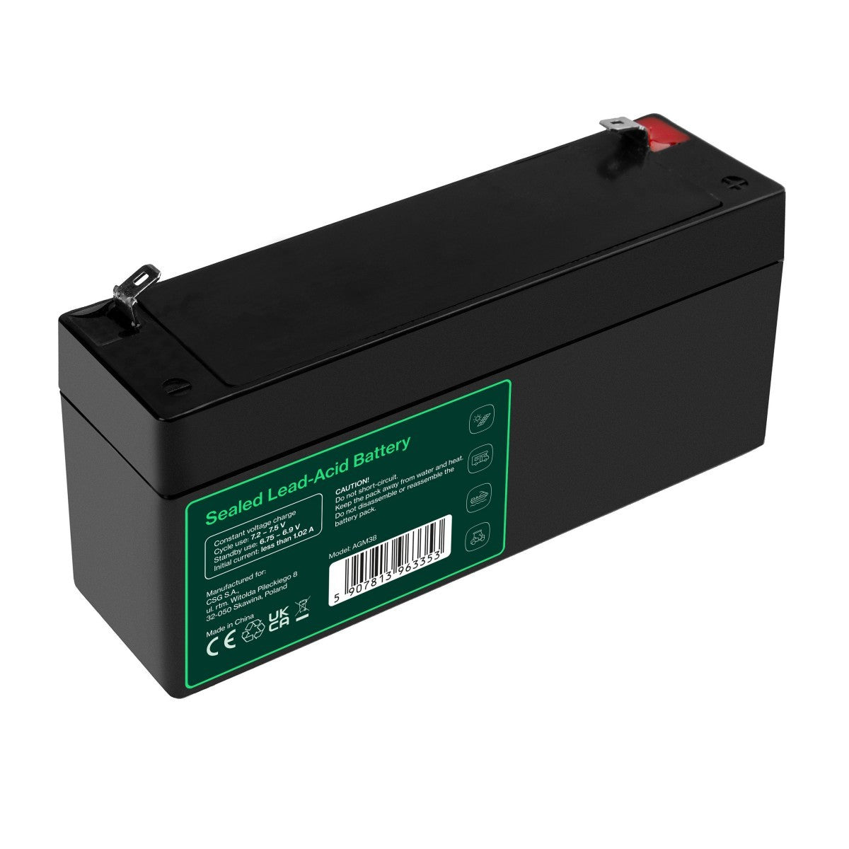Green Cell Battery AGM VRLA 6V 3.4Ah - Battery - Mignon (AA)