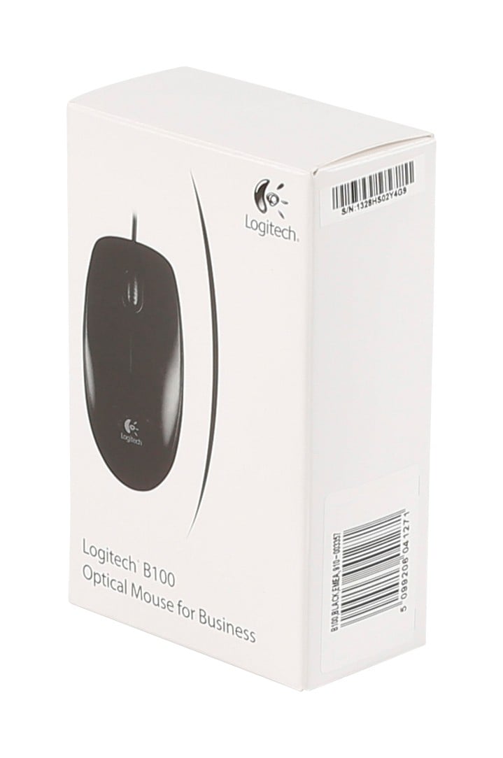 LOGITECH B100 Mouse right and left-handed optical 3 buttons wired USB black
