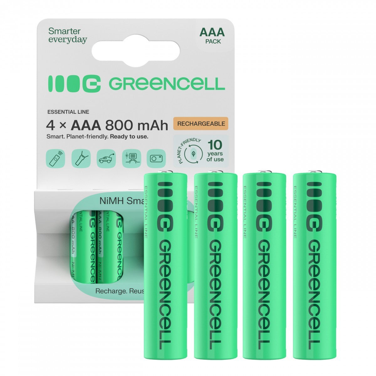 Green Cell GR04 pile domestique Batterie rechargeable AAA Hybrides nickel-métal (NiMH)