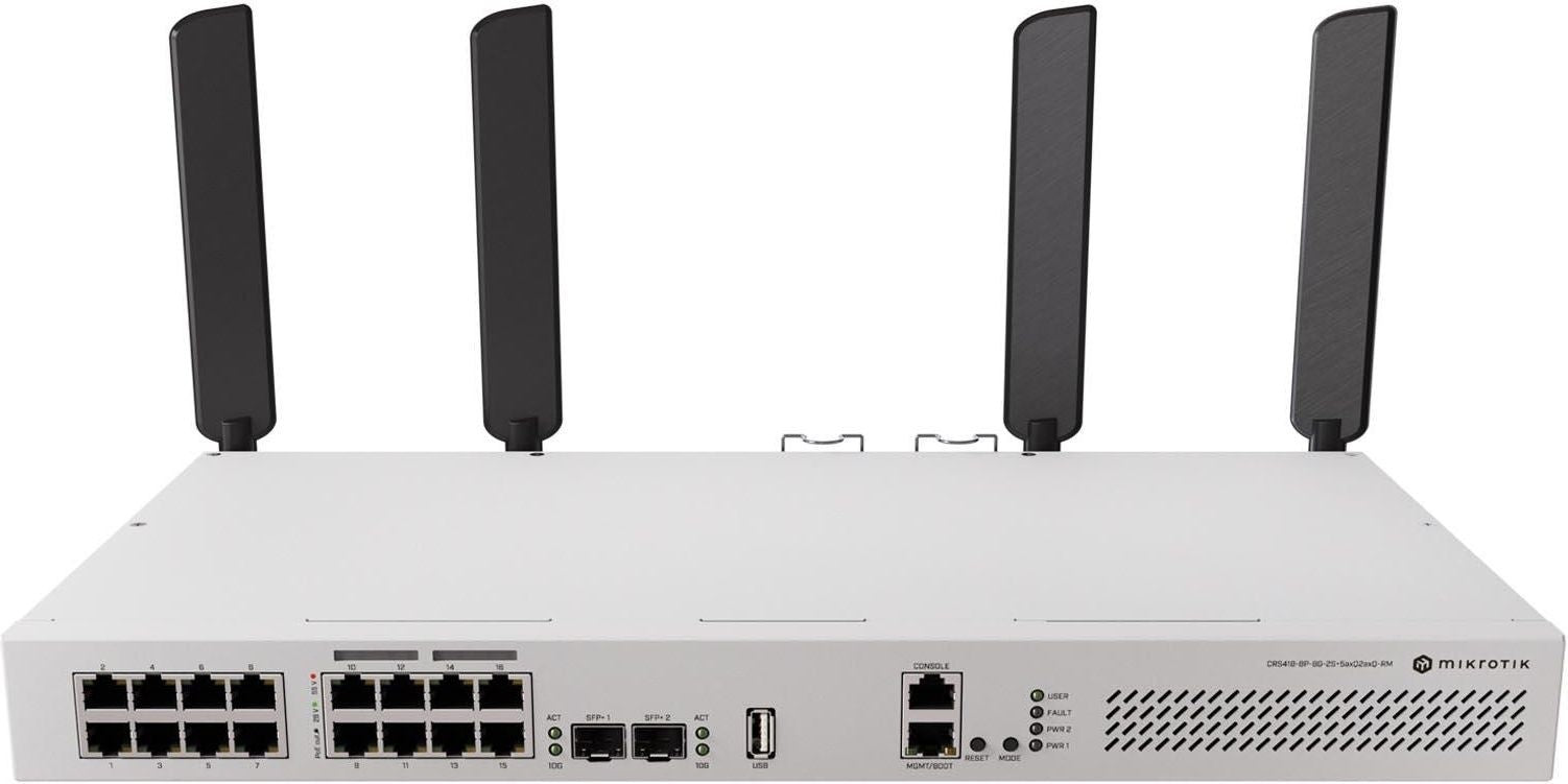 Mikrotik CRS418-8P-8G-2S+5axQ2axQ-RM L2/L3 Gigabit Ethernet (10/100/1000) Connexion Ethernet, supportant l'alimentation via ce port (PoE) 1U