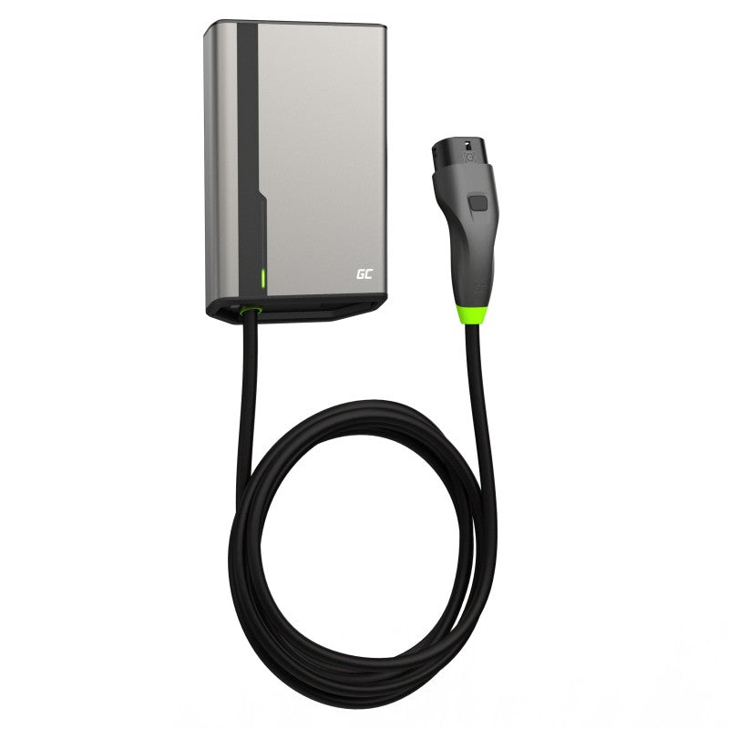 Green Cell EVGC021B2250 HabuDen Wallbox 22kW 32A 5m NFC Câble Type 2 Borne de recharge EV intelligente avec GC App Bluetooth WiFi