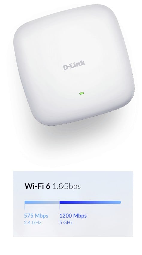 D-LINK AX1800 Wi-Fi 6 Dual-Band PoE Access Point