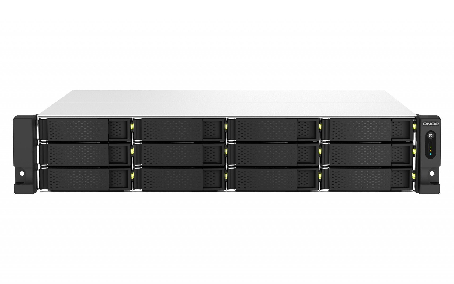 QNAP TS-1264U-RP-8G 2U 12-Bay rackmount NAS Intel Celeron N5095 quad-core 8Go onboard not expandable 12x3.5/2.5 SATA 2x300W r PS