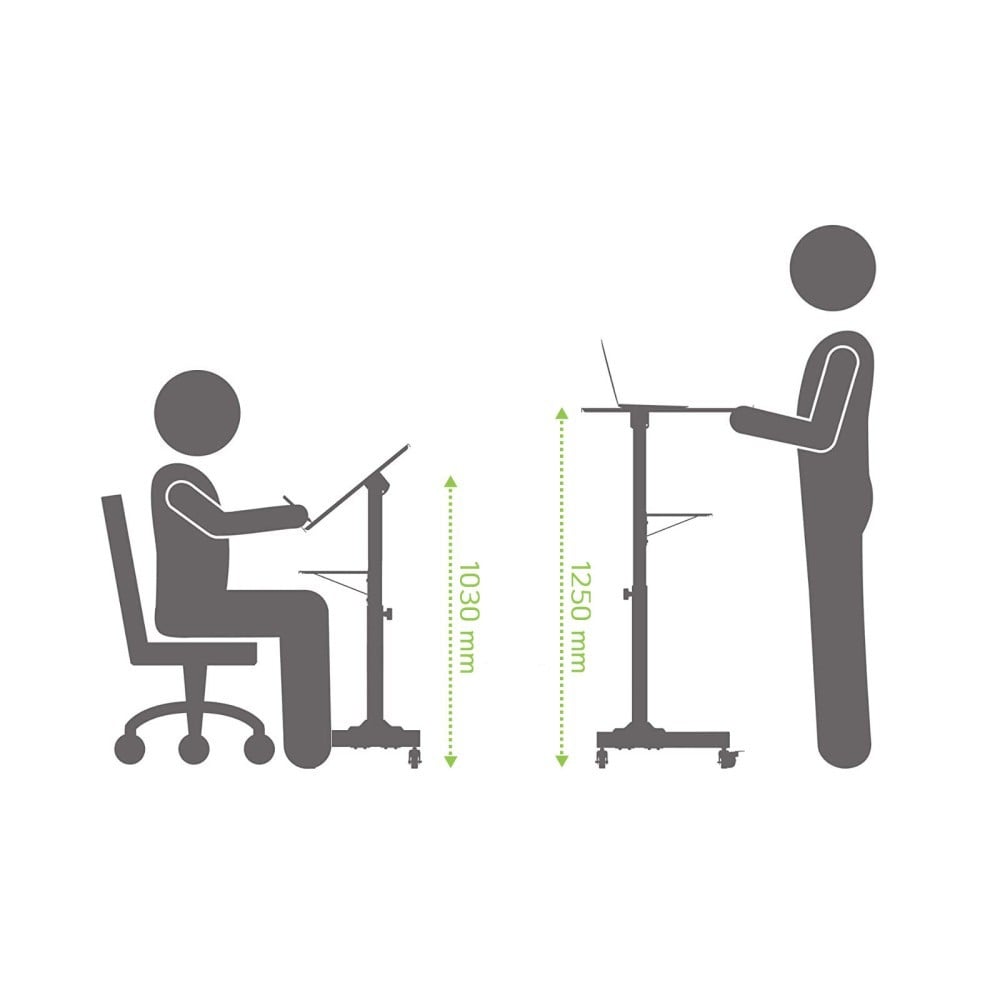 Techly ICA-TB TPM-1BK Table pour ordinateur portable noire