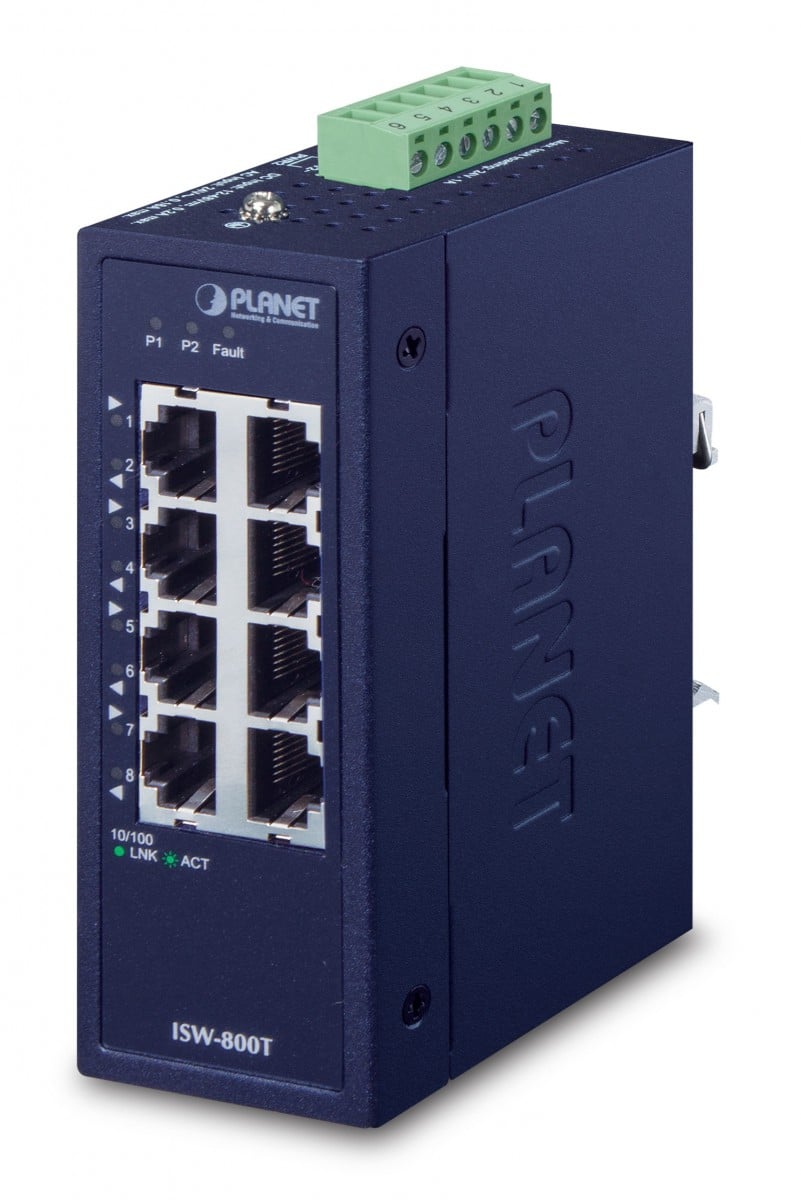 PLANET ISW-800T commutateur réseau Non-géré L2 Fast Ethernet (10/100) Bleu