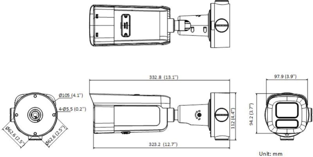 Hikvision DS-2CD2643G2-LIZS2U(2.8-12mm) 4 MP caméra réseau Bullet avec Acusense et éclairage hybride intelligent motorisé varifocal