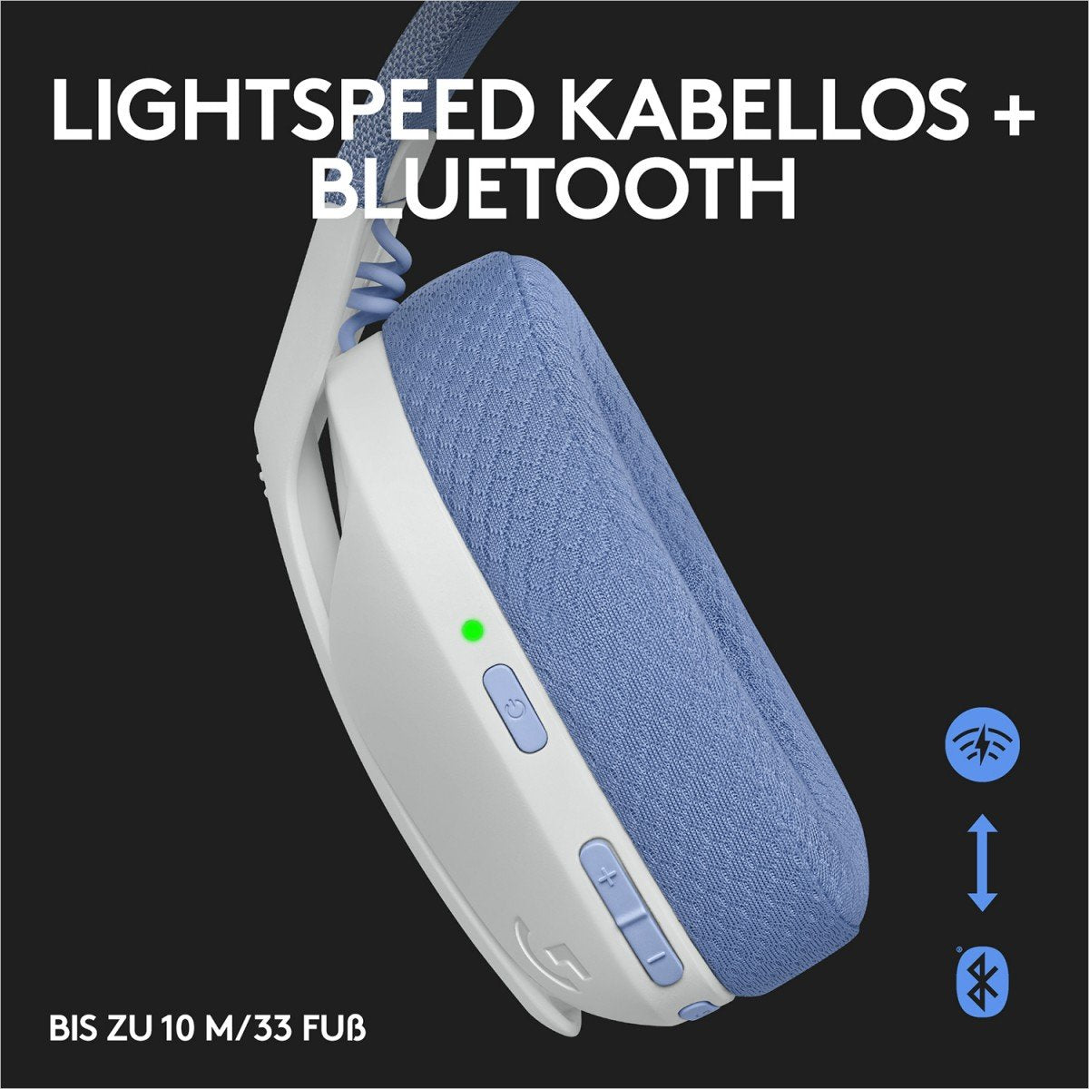 LOGITECH Lightspeed G435 Headset full size Bluetooth / 2.4 GHz radio frequency wireless white Discord Certified