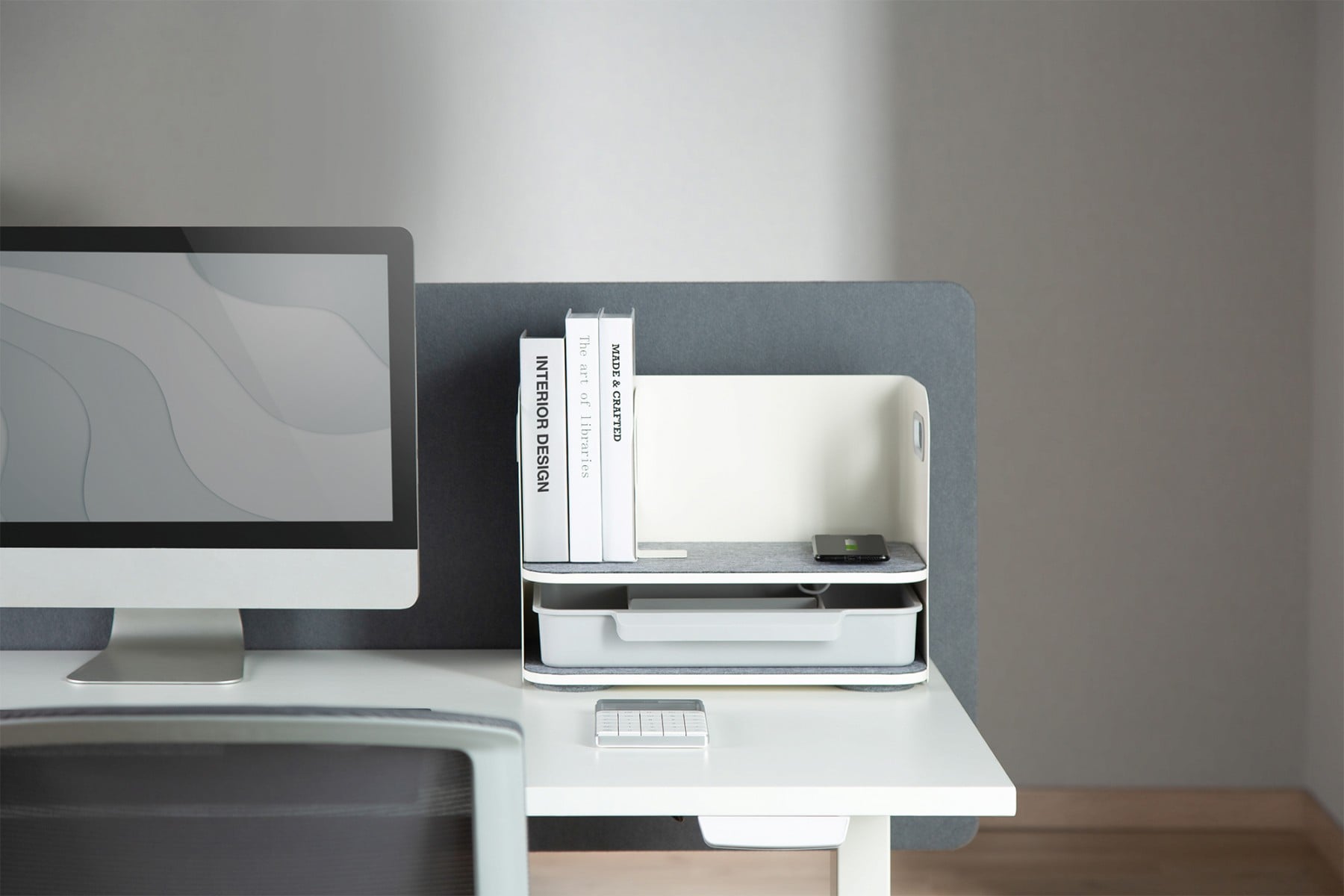 Digitus DA-90442 bac de rangement de bureau Acier Gris, Blanc