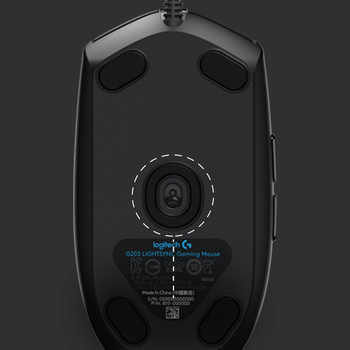 LOGITECH Gaming Mouse G203 LIGHTSYNC Mouse optical 6 buttons wired USB black