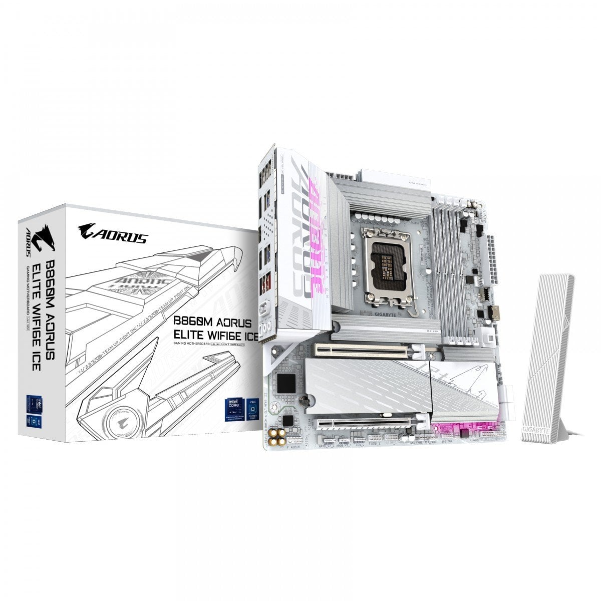 GIGABYTE B860M AORUS ELITE WF6E ICE Intel B860 LGA 1851 (Socket V1) micro ATX