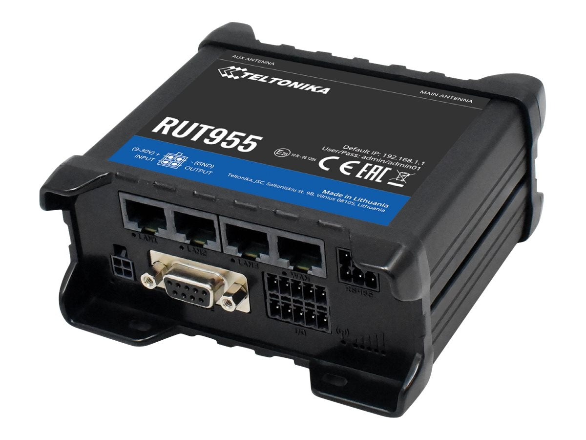 Teltonika RUT955 routeur sans fil Fast Ethernet Monobande (2,4 GHz) 4G Noir