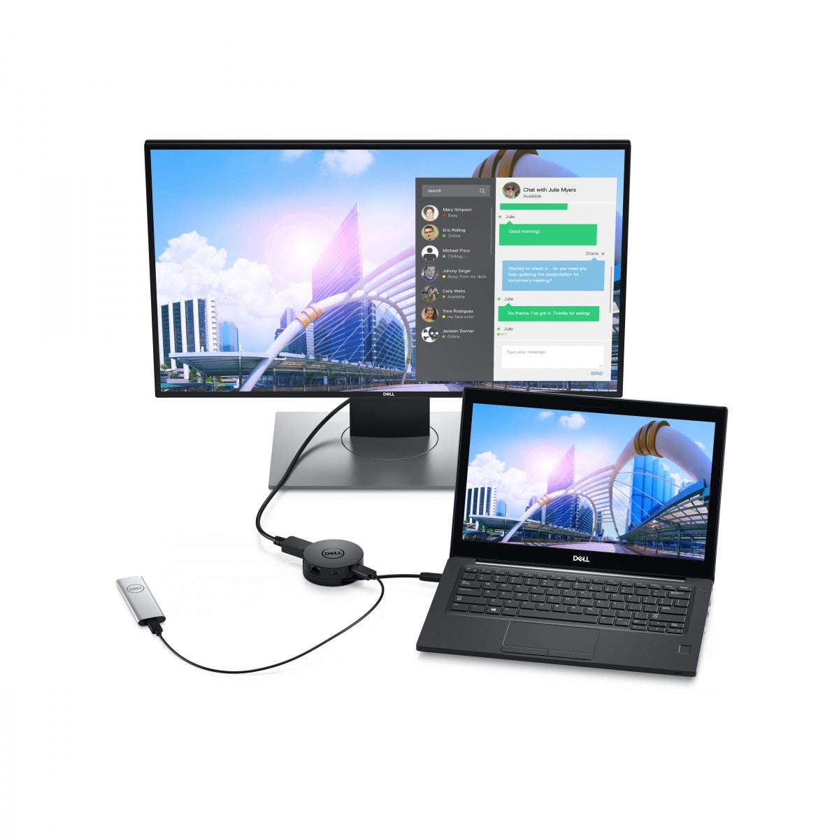 DELL DA300 Avec fil USB 3.2 Gen 2 (3.1 Gen 2) Type-C Noir