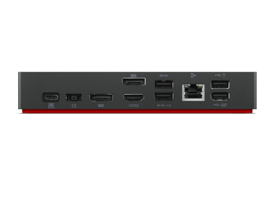 LENOVO ThinkPad Universal USB-C Dock - Station d accueil - USB-C - HDMI 2 x DP - GigE - 90 Watt - ThinkRed
