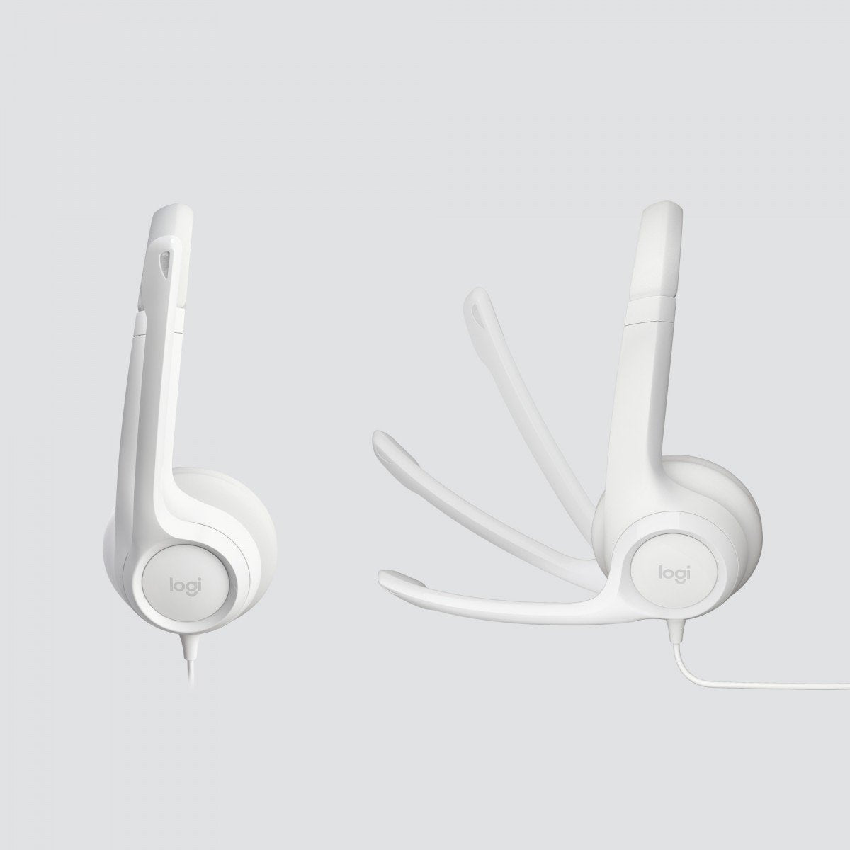 LOGITECH H390 Headset on-ear wired USB-A off-white