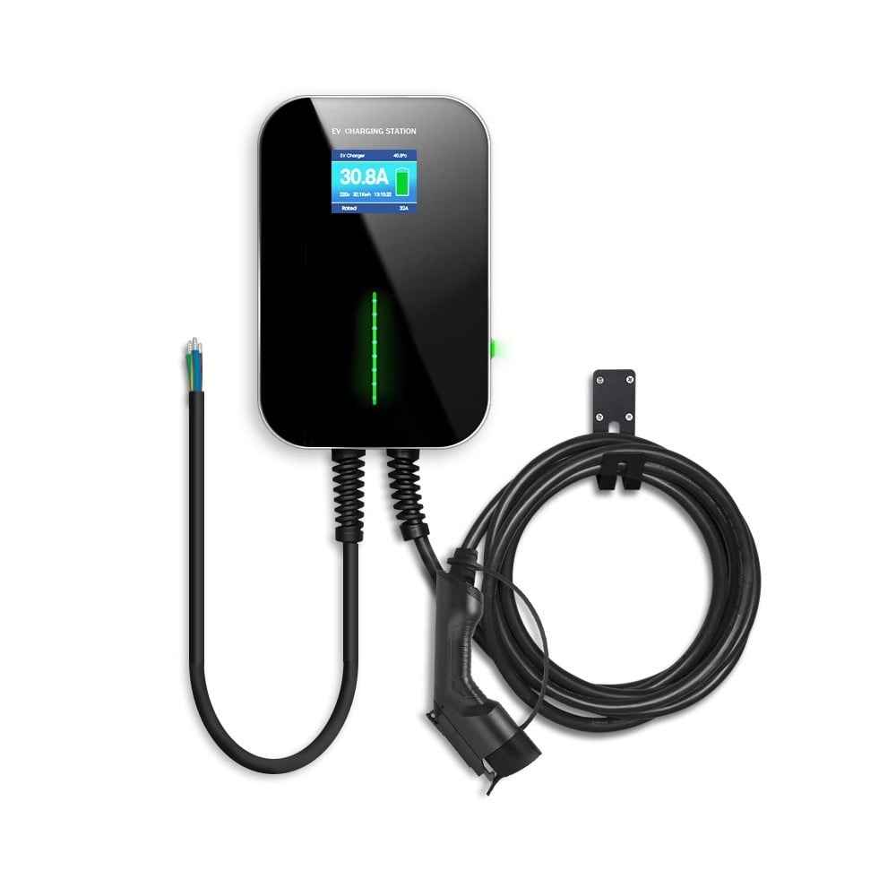 Extralink BS20-BC-22kW-APP Typ 2 32A 22kW | adowarka do samochodu elektrycznego | 3 fazy, ekran LCD, aplikacja, 6,1m 100 / 250 / 380 V Noir