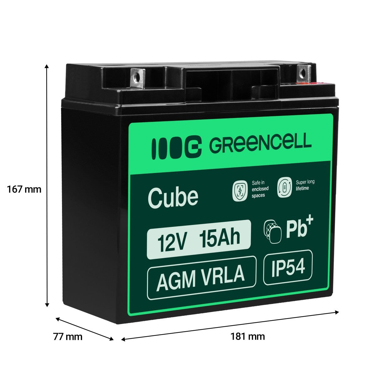 Green Cell Battery AGM 12V 15Ah