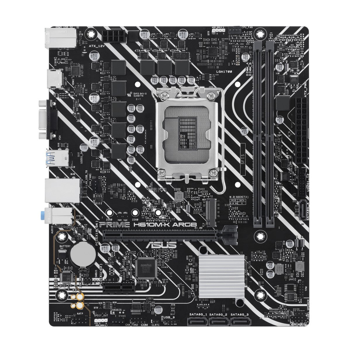 ASUS PRIME H610M-K ARGB LGA 1700 2DDR5 microATX 4xSATA MB 1xHDMI 2.1 1xD-Sub 1xM.2