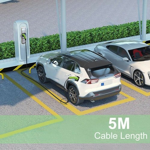 Qoltec 52473 Câble EV Type 2 pour la recharge de voiture | 400V | 11KW | 16A | 5M
