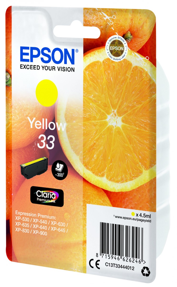 EPSON 3LB Cartouche Oranges Ink Claria Premium Yellow w/s