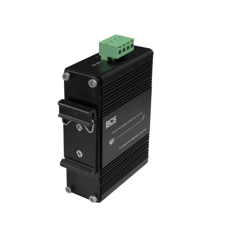 BCS BCS-ISP04G01G Commutateur PoE industriel a 4 ports pour rail DIN 120W