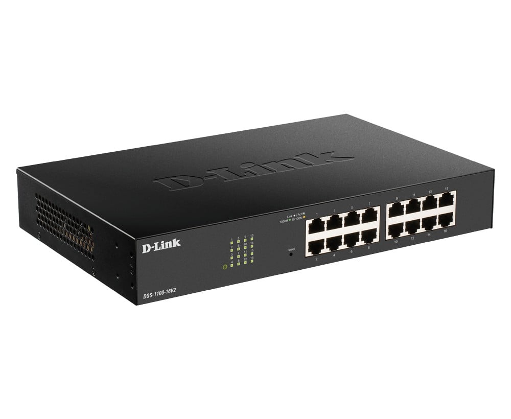 D-Link DGS-1100-16V2 commutateur réseau Géré Gigabit Ethernet (10/100/1000) Noir
