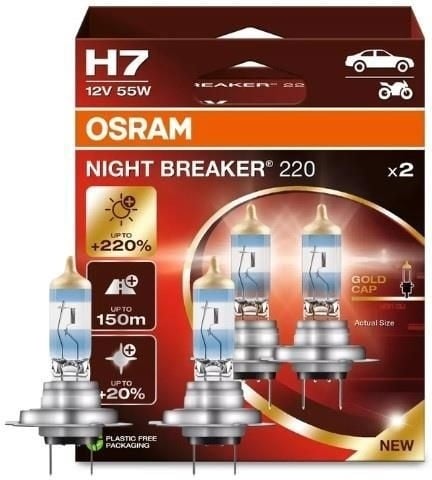 OSRAM NIGHT BREAKER 220 H7 12 V 55 W, 2 pcs.