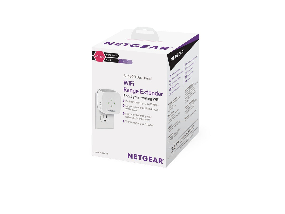 NETGEAR WiFi AC1200 WallPlug Range Extender EX6110