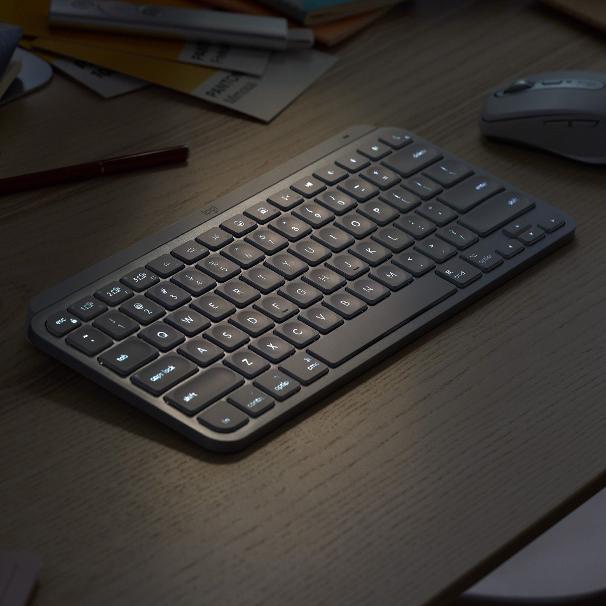 Logitech Master MX Keys Mini clavier Bureau RF sans fil + Bluetooth QWERTY Anglais Gris