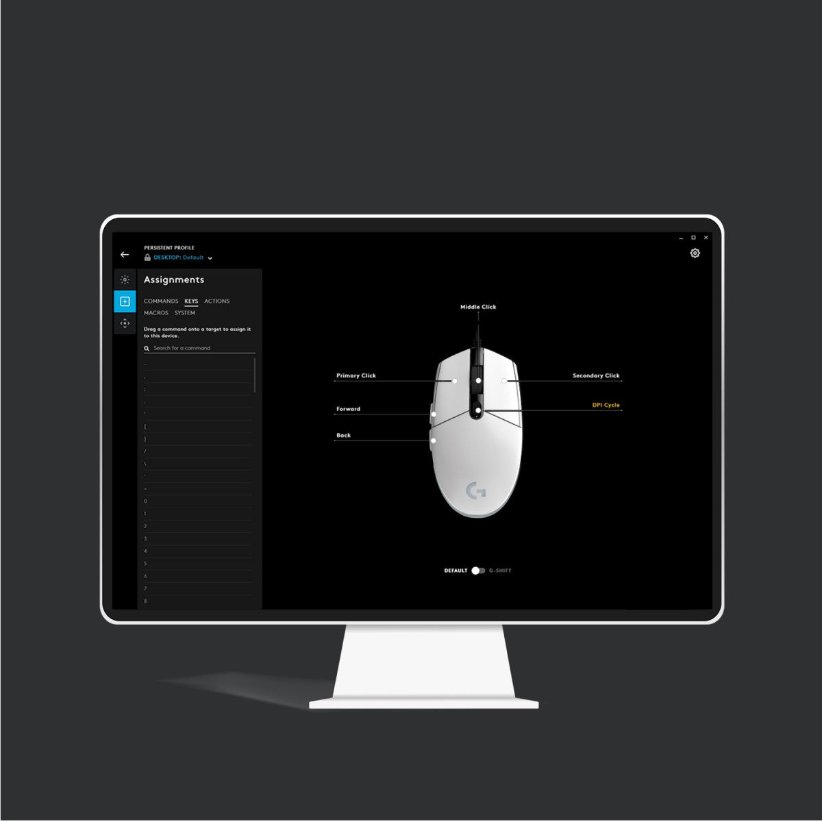 LOGITECH Gaming Mouse G203 LIGHTSYNC Mouse optical 6 buttons wired USB white