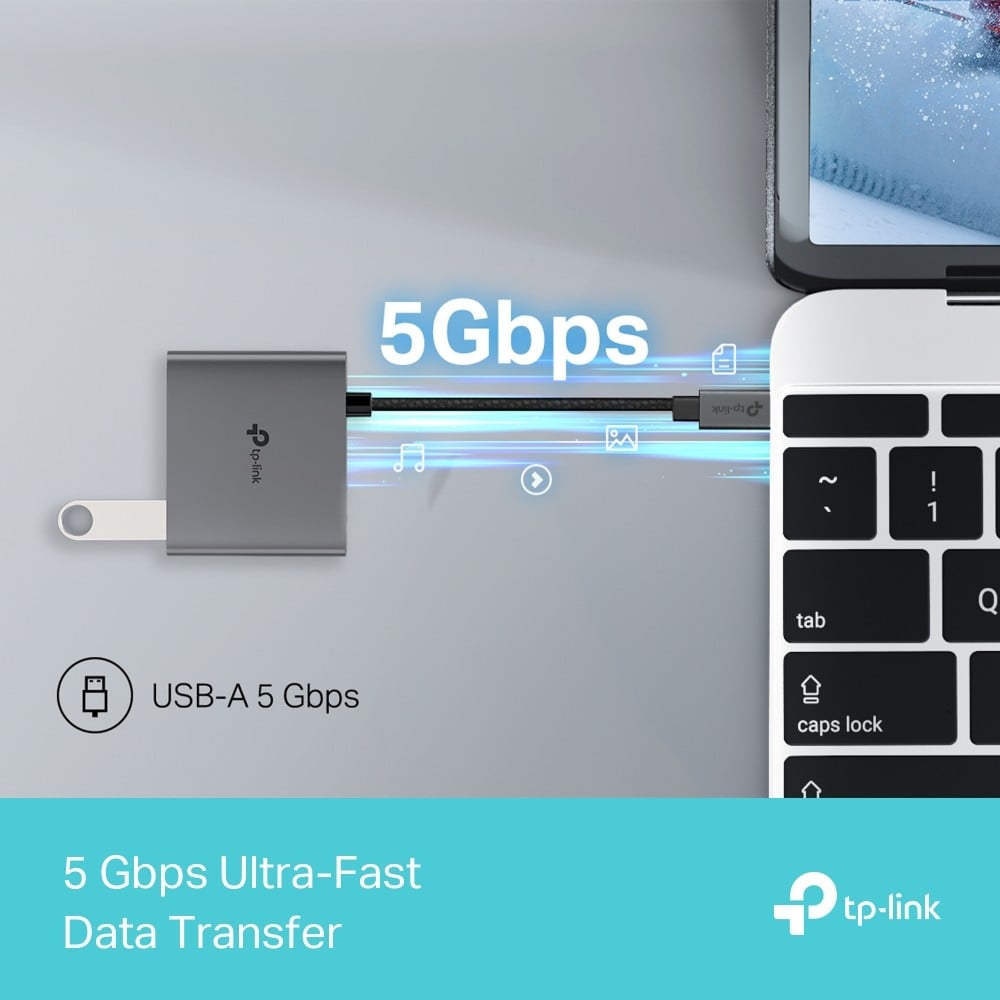 TP-Link UH3020C hub & concentrateur USB Type-C 5000 Mbit/s Gris