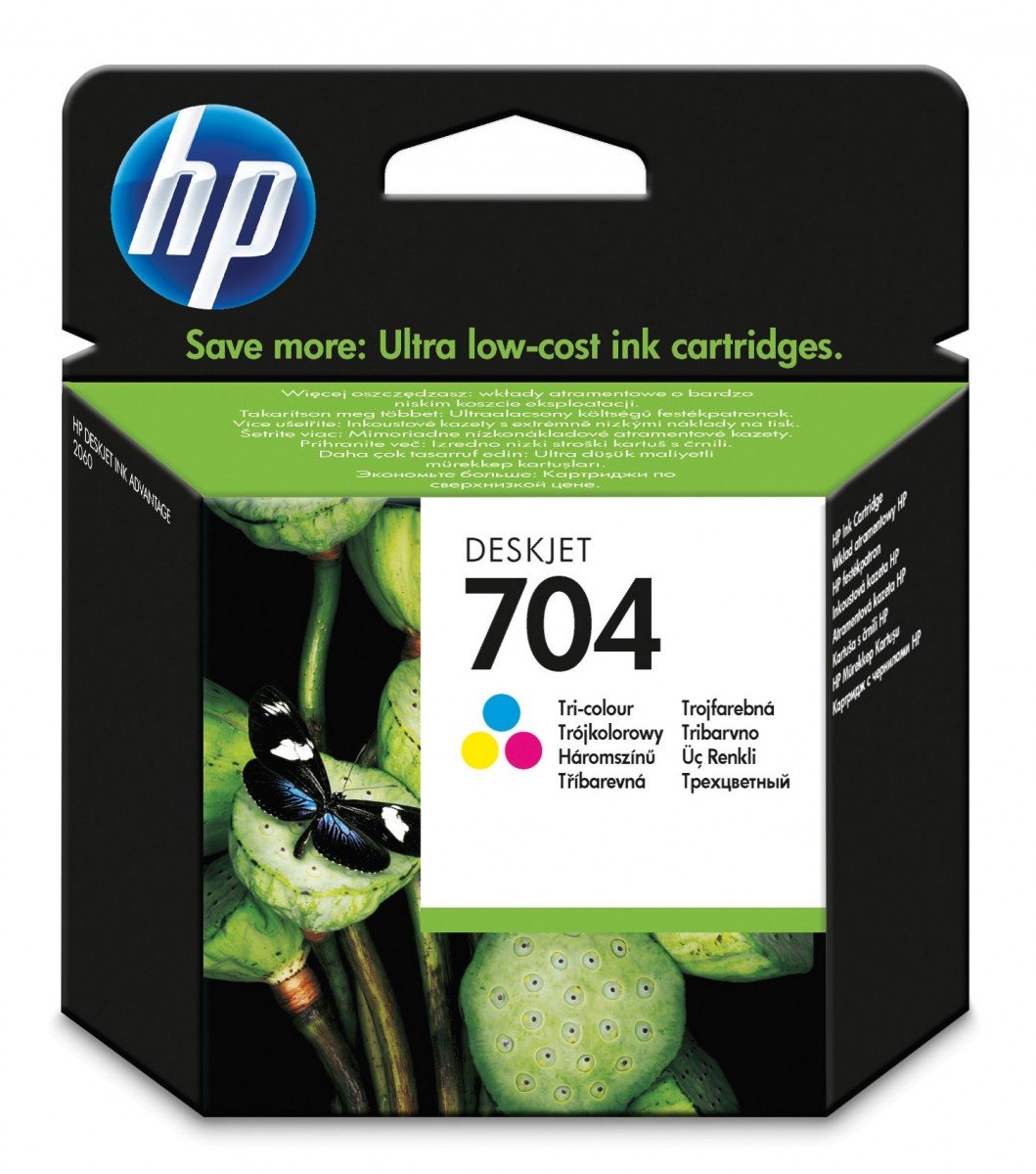 HP 704 Tri-color Original Ink Advantage Cartridge - Encre a colorant - 200 pages - 1 piece(s)