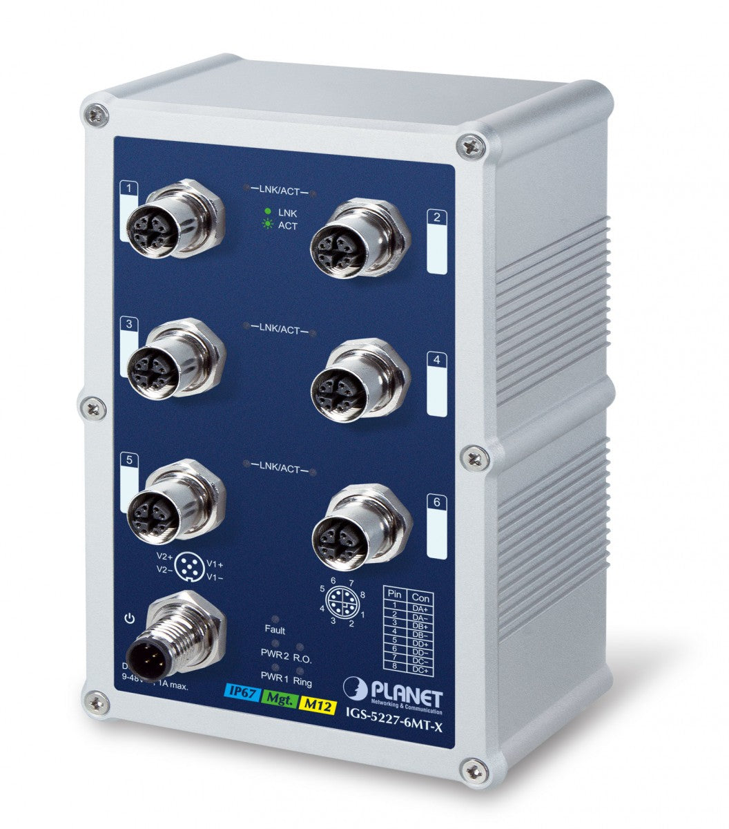 PLANET IGS-5227-6MT-X commutateur réseau Géré L2+ Aucun Bleu, Argent