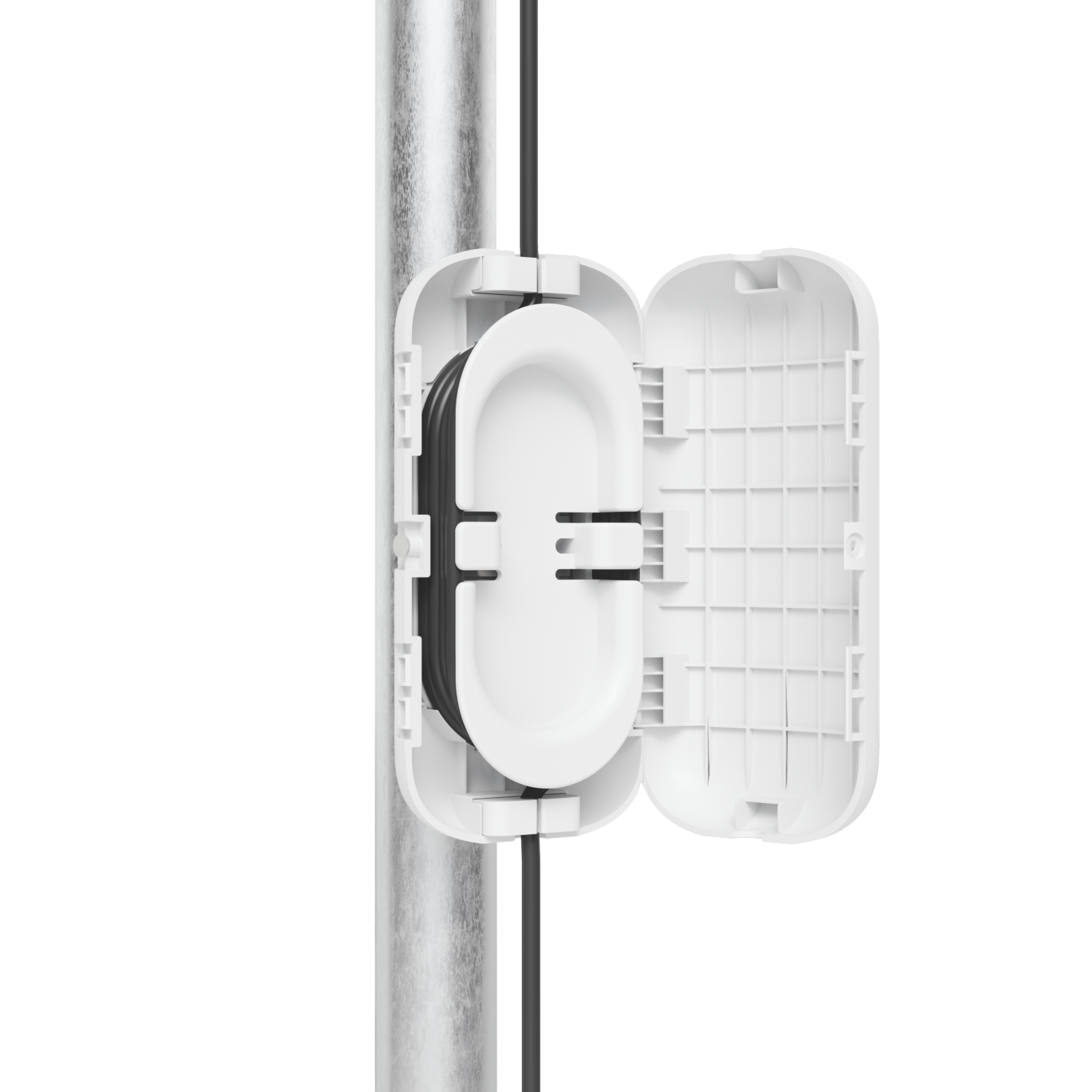 "Ubiquiti UACC-Fiber-SR-Kit Enceinte résistant aux intempéries, pouvant etre montée sur poteau ou mur, avec un enrouleur détachable pour organiser et réduire la "