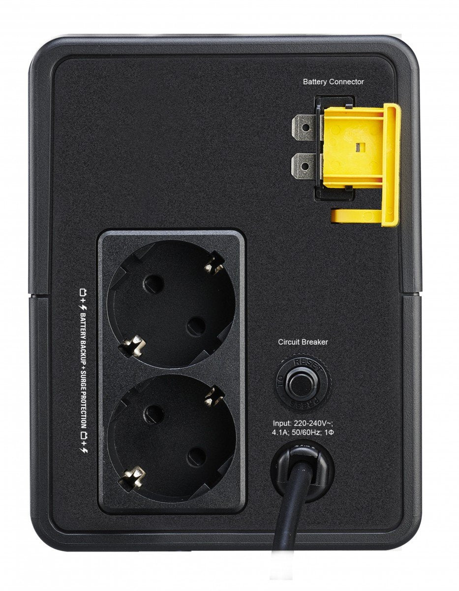 APC Easy UPS BVX Series BVX900LI-GR UPS AC 220-240V 480Watt 900VA 9Ah output connectors 2