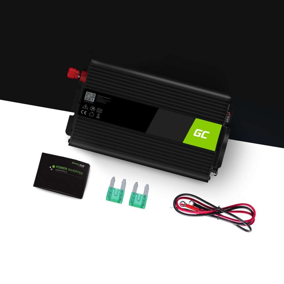 Green Cell INV07 adaptateur de puissance & onduleur Auto 300 W Noir