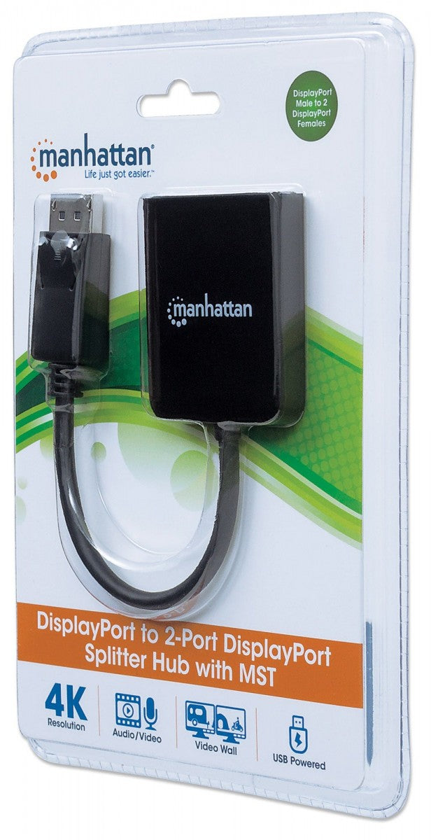 Manhattan 207768 Répartiteur DisplayPort 1/2 Ultra UHD MST