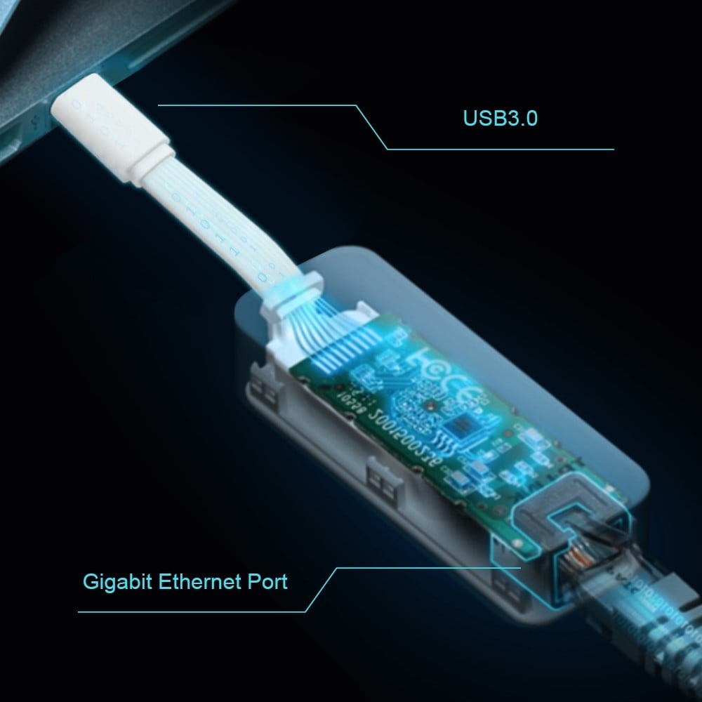 TP-LINK UE330C USB 3.0 Type-C to Gigabit Ethernet Network Adapter with 3-Port USB 3.0 Type-A Hub